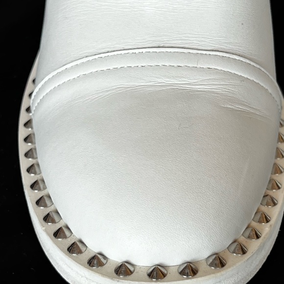 Zadig & Voltaire White Pull on Studded Boots Stack Heel worn once. - Picture 7 of 12